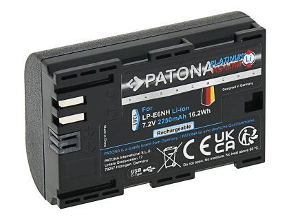 Aku Canon LP-E6NH/LP-E6P 2600mAh Li-Ion Platinum USB-C nabíjení