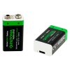 Aku 6F22/LR22 Li-lon 400mAh 9V-2ks s USB-C nabíjením
